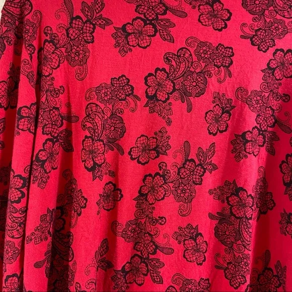 Sleep top long sleeve lace w floral print xxl intimates holiday valentines red - Picture 4 of 8